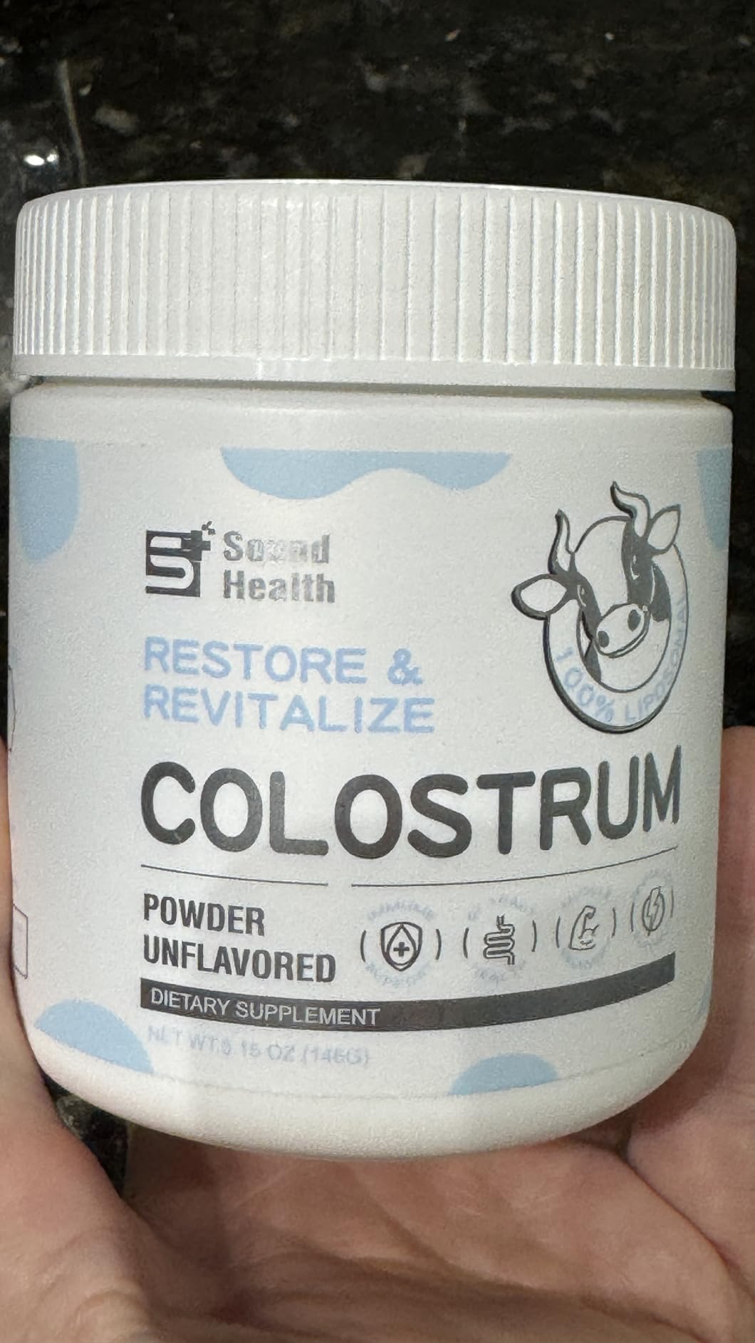 Colostrum Supplement Powder for Humans - Organic Bovine Colostrum Supplement for Gut Health, Hair Growth, Beauty, and Immune Support - Unflavored (73 Servings) customer photo 2