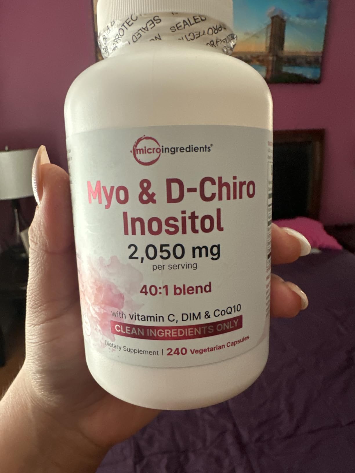 Myo-Inositol & D-Chiro Inositol 2,050mg | 240 Veggie Capsules + Vitamin C, Folate, DIM, & CoQ10 | Inositol Supplement for Women | 40:1 Ratio | Hormonal Balance & Ovarian Support | Filler Free customer photo 2