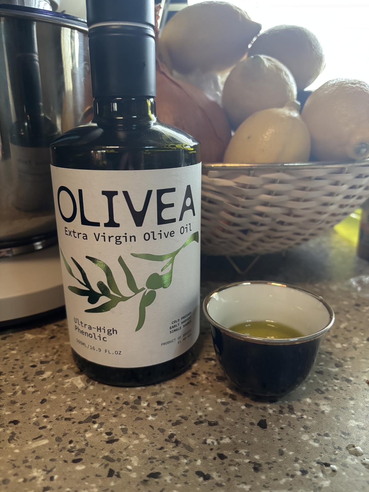 OLIVEA - Ultra High Phenolic Olive Oil - 1000+ mg/kg Polyphenols | 2025 Early Harvest | Organic EVOO from Greece | Cold-Pressed Olympia | Rich in Hydroxytyrosol for Heart, Brain & Longevity | 500ml (16.9 oz) customer photo 1