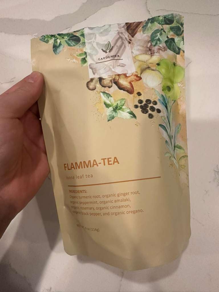 Gardenika Organic Flamma-tea Loose Leaf Tea | Premium Turmeric Ginger Blend with Cinnamon, Peppermint & Black Pepper | 100% Natural, Caffeine Free Herbal Wellness Tea | 4oz (113g) customer photo 2