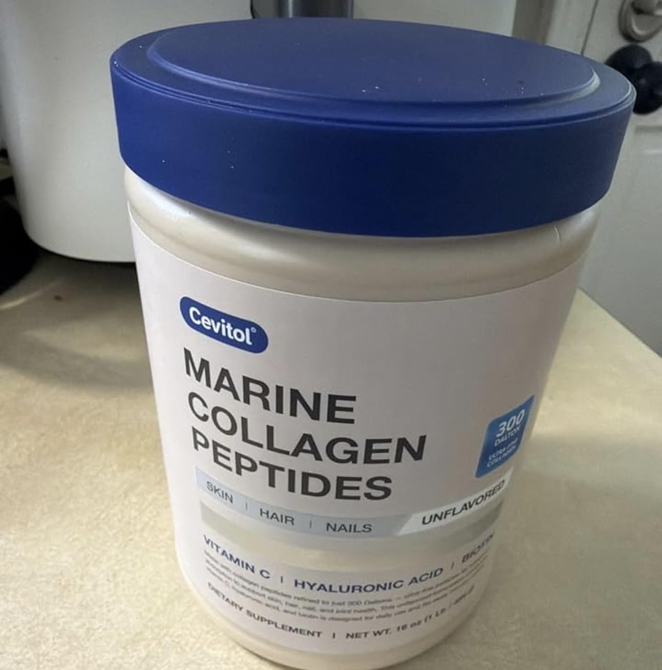 Marine Collagen Peptides - Hydrolyzed Ultra-fine Collagen Powder for Women & Men, Hyaluronic Acid, Biotin, Vitamin C, for Skin, Hair, Nails, Joints, Non-GMO, Unflavored, Easily Dissolved, 16oz customer photo 2