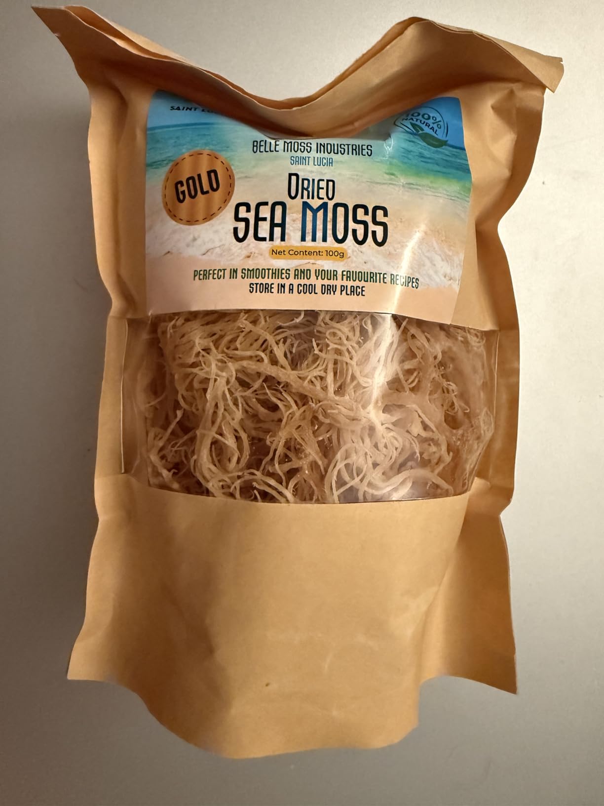 Belle Moss Raw Sea Moss | Wildcrafted from St. Lucia | Golden | 3.5 oz makes ~75 oz of Sea Moss Gel | Sundried | Premium Quality and Lab Tested | Natural Superfood | Organic Irish Moss customer photo 1