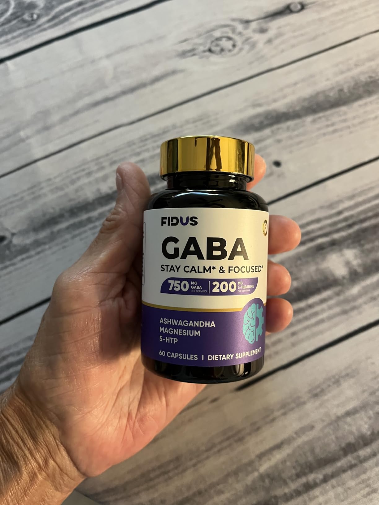 GABA L-Theanine Ashwagandha - 1050mg Blend - Made in USA - Advanced Sleep Aid & Calm- Magnesium, 5-HTP, Vitamin B6 & B12, GABA (Gamma Aminobutyric Acid) Supplement - Melatonin-Free & Non-Habit Forming customer photo 1