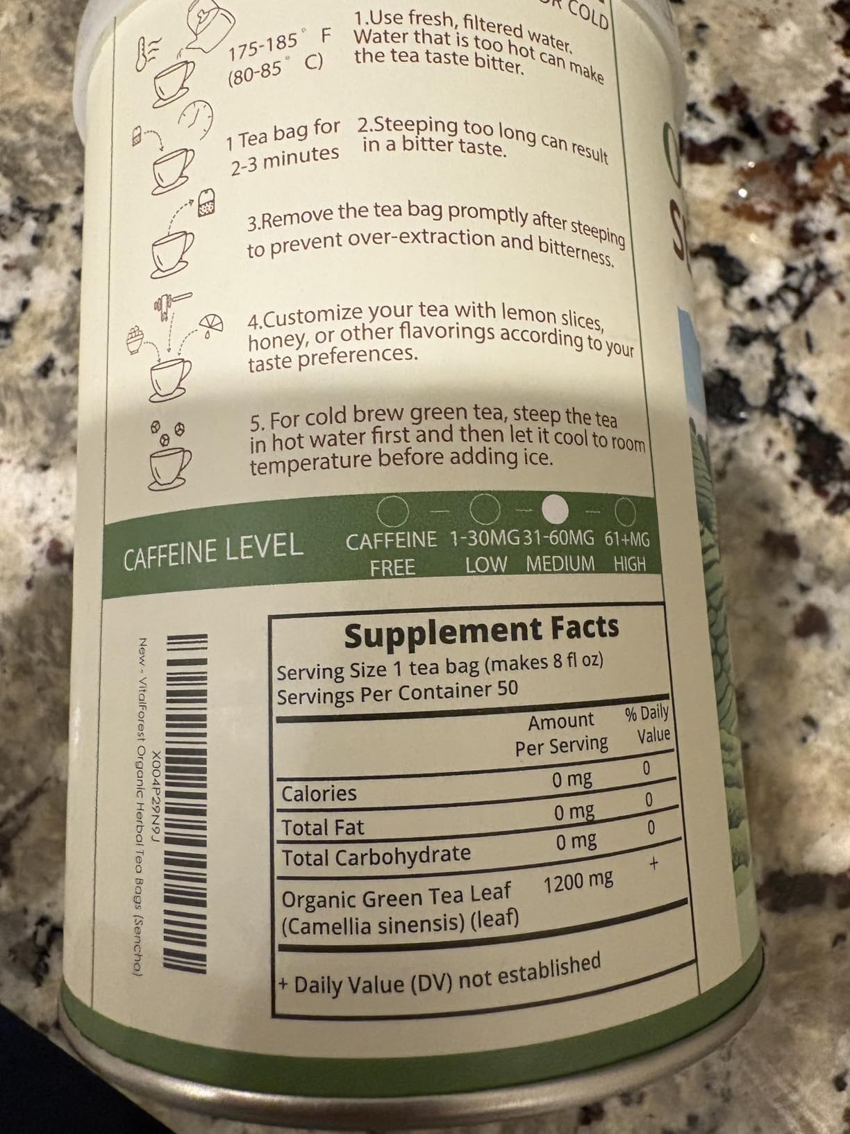 Organic Sencha Green Tea Loose Leaf - 3.53oz/100g, USDA Organic, Whole Leaf Green Tea, VitalForest Premium Steam-Fixed Green Tea, Mild Umami Taste customer photo 2
