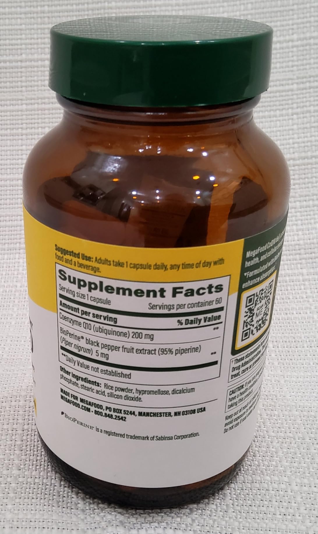 MegaFood High Absorption CoQ10 200mg Per Serving - with BioPerine Black Pepper Extract - Antioxidant Support for Cellular Energy & Healthy Aging - 60 Heart Health Supplements Capsules, 60 Servings customer photo 1