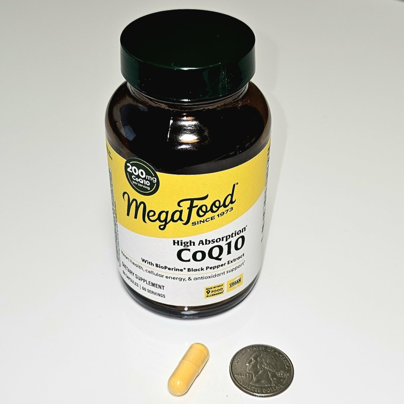 MegaFood High Absorption CoQ10 200mg Per Serving - with BioPerine Black Pepper Extract - Antioxidant Support for Cellular Energy & Healthy Aging - 60 Heart Health Supplements Capsules, 60 Servings customer photo 2