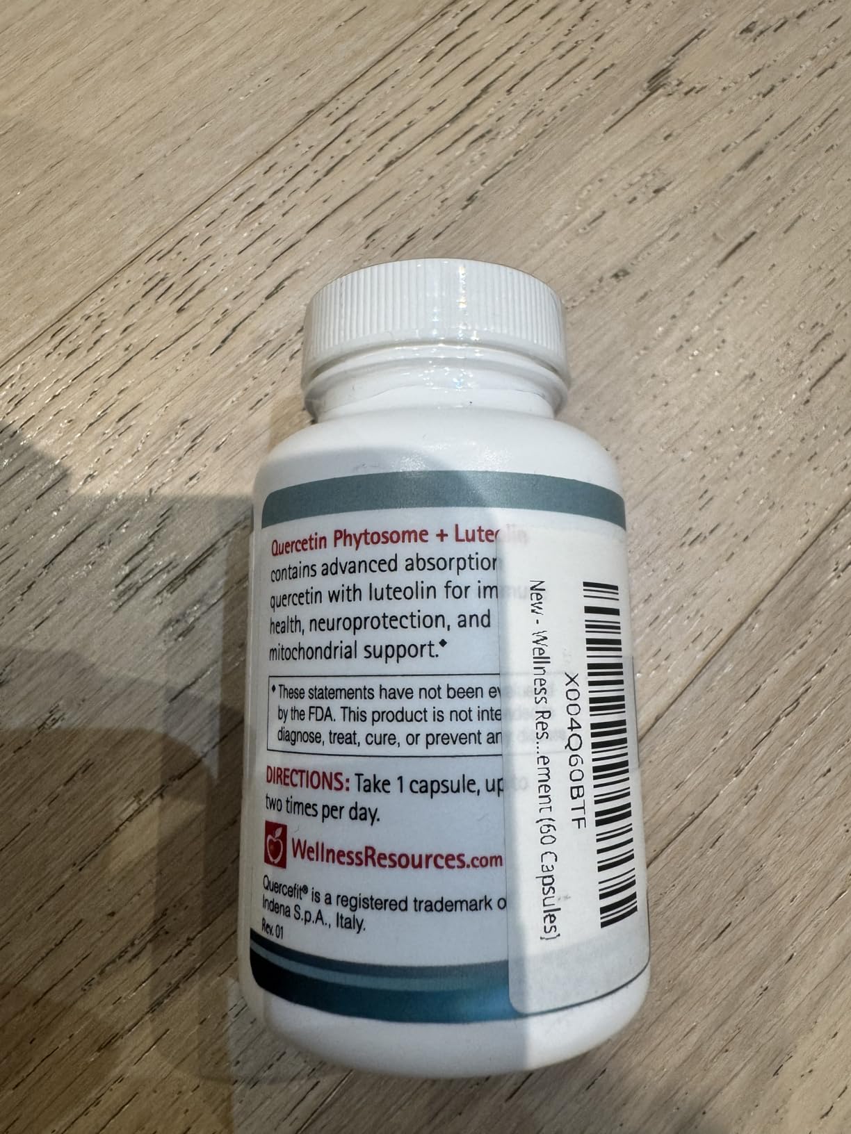 Wellness Resources Quercetin Phytosome 250 mg with Luteolin 100 mg, Mast Cell Stabilizer & Natural Histamine Support for Seasonal Allergies, NAD Support and Neuroprotective Supplement (60 Capsules) customer photo 1