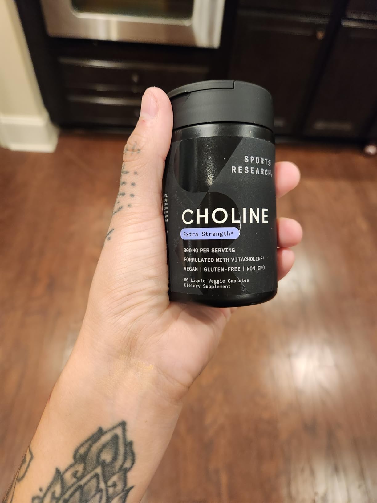 Sports Research Extra Strength Choline 800 mg - Essential Nutrient Featuring VitaCholine for Focus Support - Vegan Certified, Non-GMO, Gluten Free - 60 Liquid Capsules customer photo 2