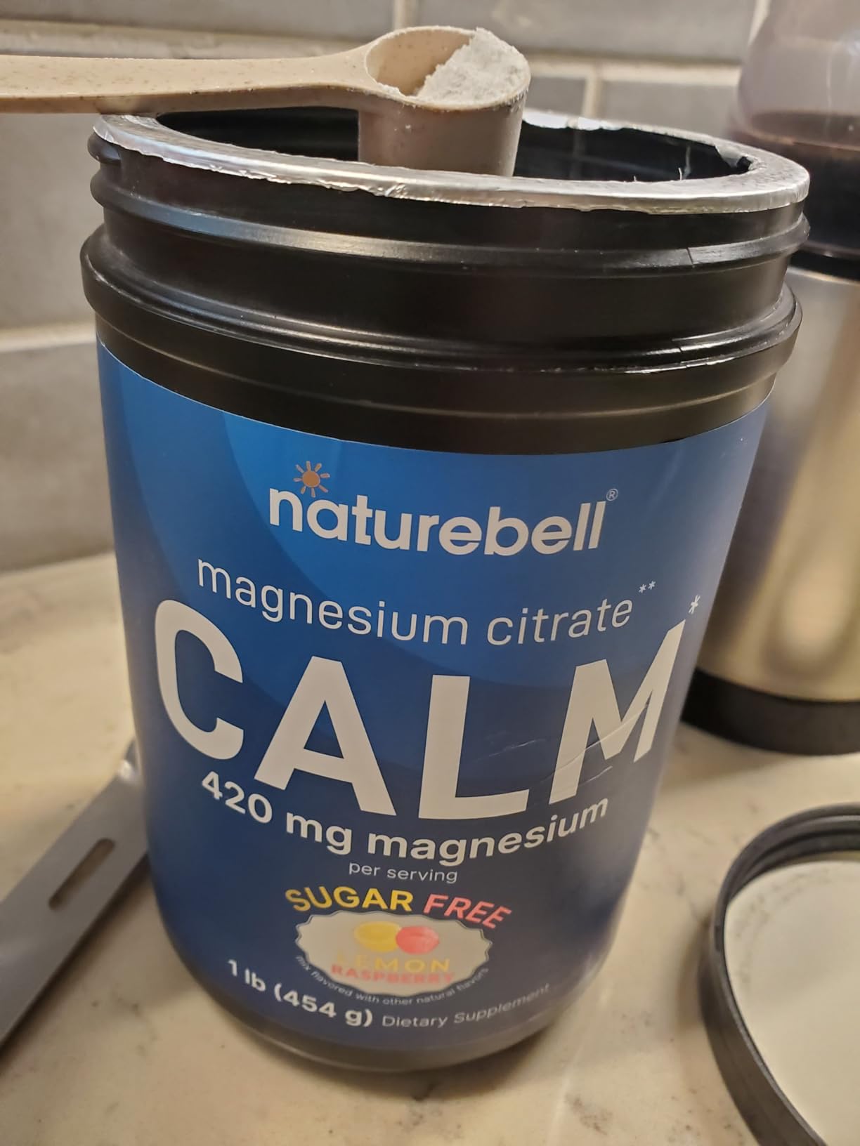 Calm Magnesium Powder, 1lb | Drink Mix for Sleep, Muscle, Bone & Mood Support - Sugar Free Lemon Raspberry Flavor - Chelated Magnesium Citrate for High Absorption - Vegan, Non-GMO customer photo 2