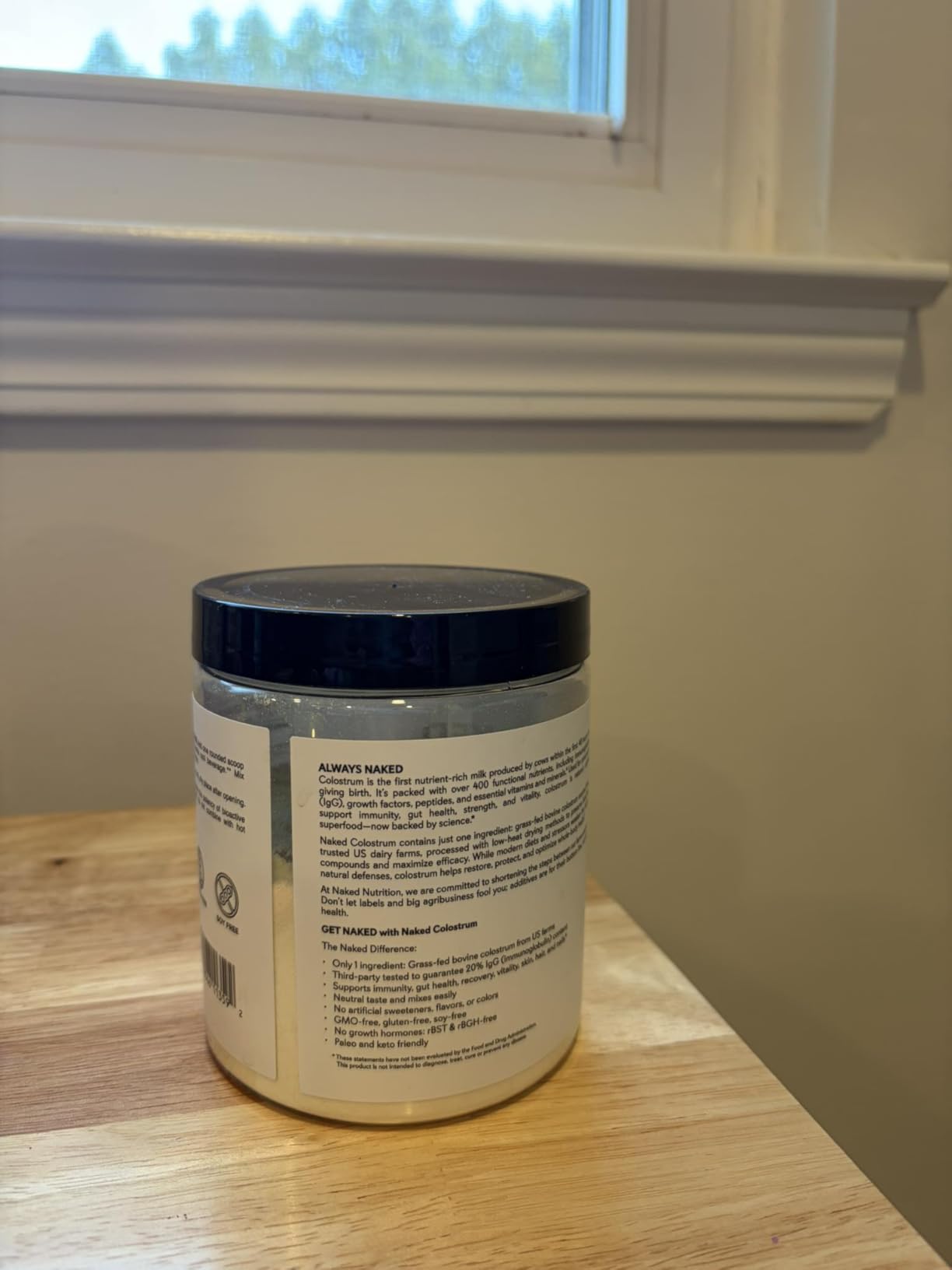 NAKED Colostrum Powder - 100% Grass-Fed Bovine Colostrum Supplement from US Farms | Tested at 20%+ IgG | Gut Health, Immunity, Recovery & Skin Support - 150 Servings customer photo 1