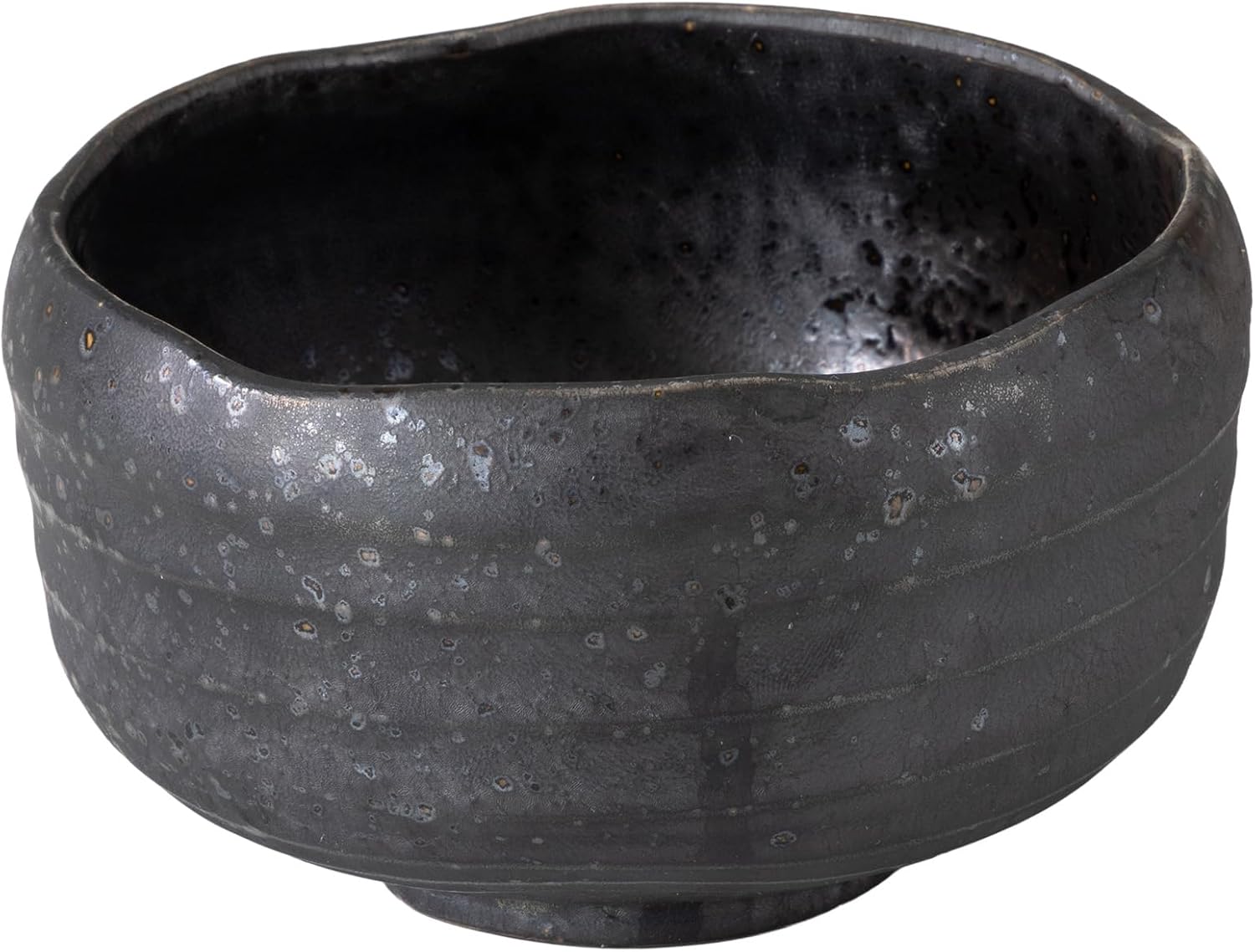 Asayu Japan Kurogane Matcha Bowl - Handmade Gifu Japan Ceramic Chawan, 12.1 cm (4.76