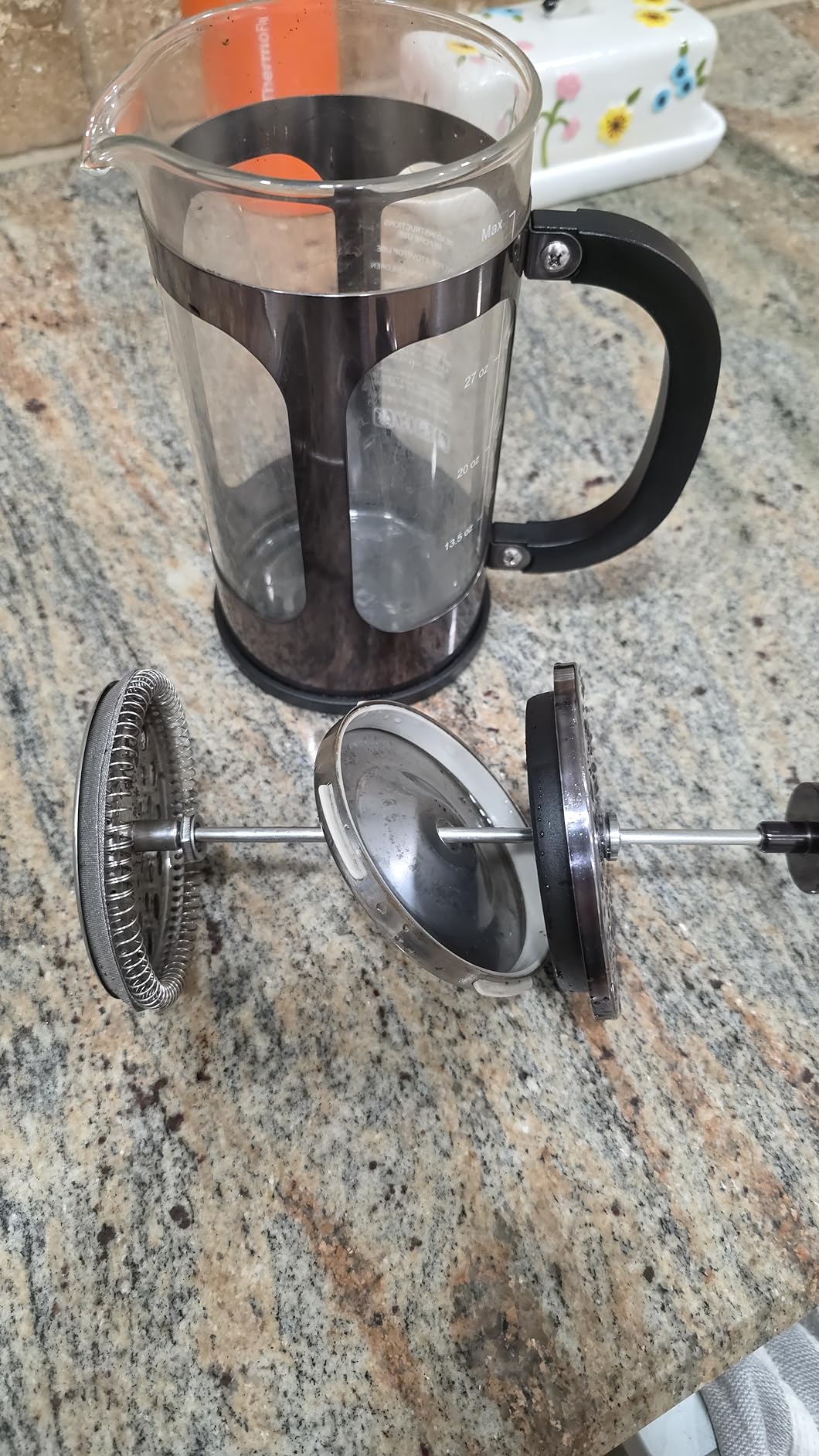 Veken French Press Coffee Maker, No Plastic Touching Cafe,34oz 1 L Cafetera | Thickened Glass Stainless Steel Brewer, Cold Brew Pot for Kitchen,Travel,Camping,Tea,Gifts,Bar Accessories, Decor,Dark Pewter customer photo 1