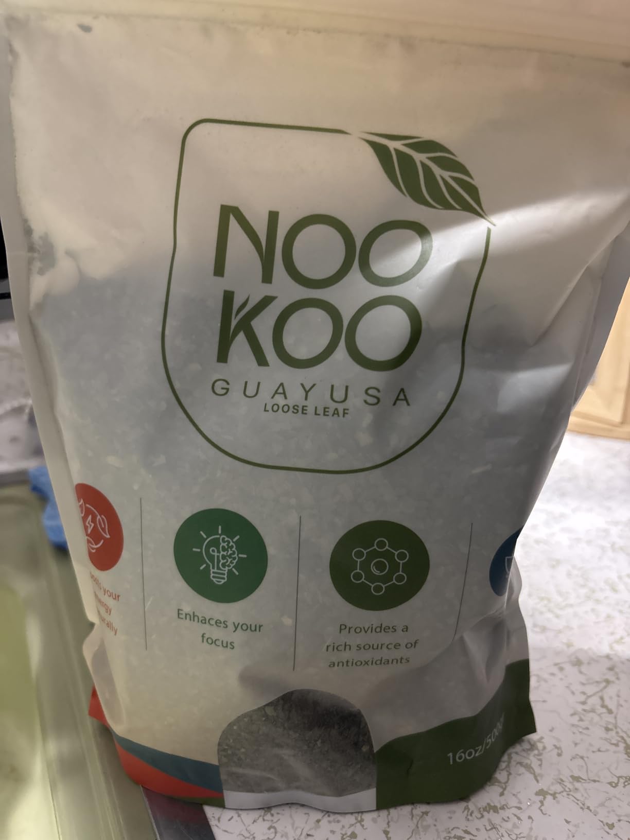 NooKoo Organic Guayusa Loose Leaf Tea 16 oz | Clean Energy & Focus | 60mg Natural Caffeine | Smooth, Jitter-Free Boost | Antioxidant-Rich Herbal Tea | Coffee Alternative from the Amazon customer photo 2