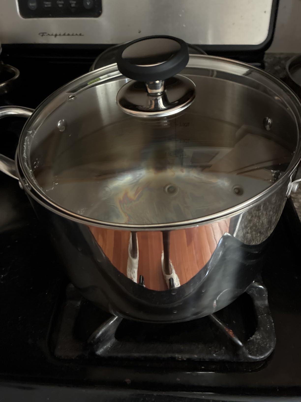 Tri-Ply Stainless Steel Stock Pot, 6.5 Quart Heavy Duty Induction Cooking Pot with Visible Lid for Pasta, Soup, Spaghetti, Sturdy & Double Handle, Dishwasher Safe customer photo 1