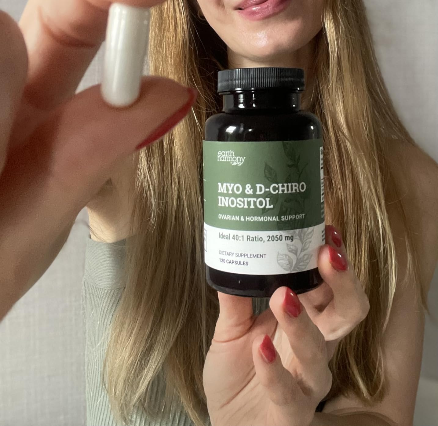 Earth Harmony Myo-Inositol & D-Chiro Inositol Supplement for Women, Ovarian & Hormone Balance for Women - Supports Normal Cycles, Fertility Supplement (120 Capsules) customer photo 2