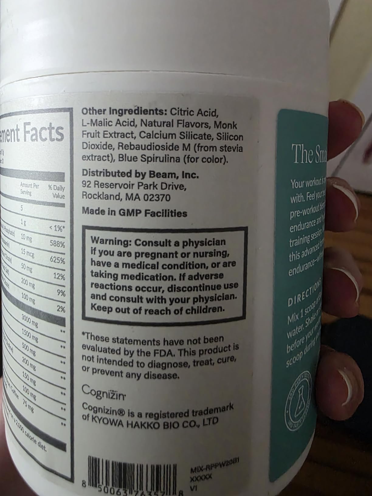 Beam Pre Workout Powder - Pre Workout Supplement with Organic Caffeine, 350 mg Electrolytes & Nootropic Focus Support, No Sugar, Pre Workout for Women & Men, Blue Raspberry Flavor, 20 Servings customer photo 1