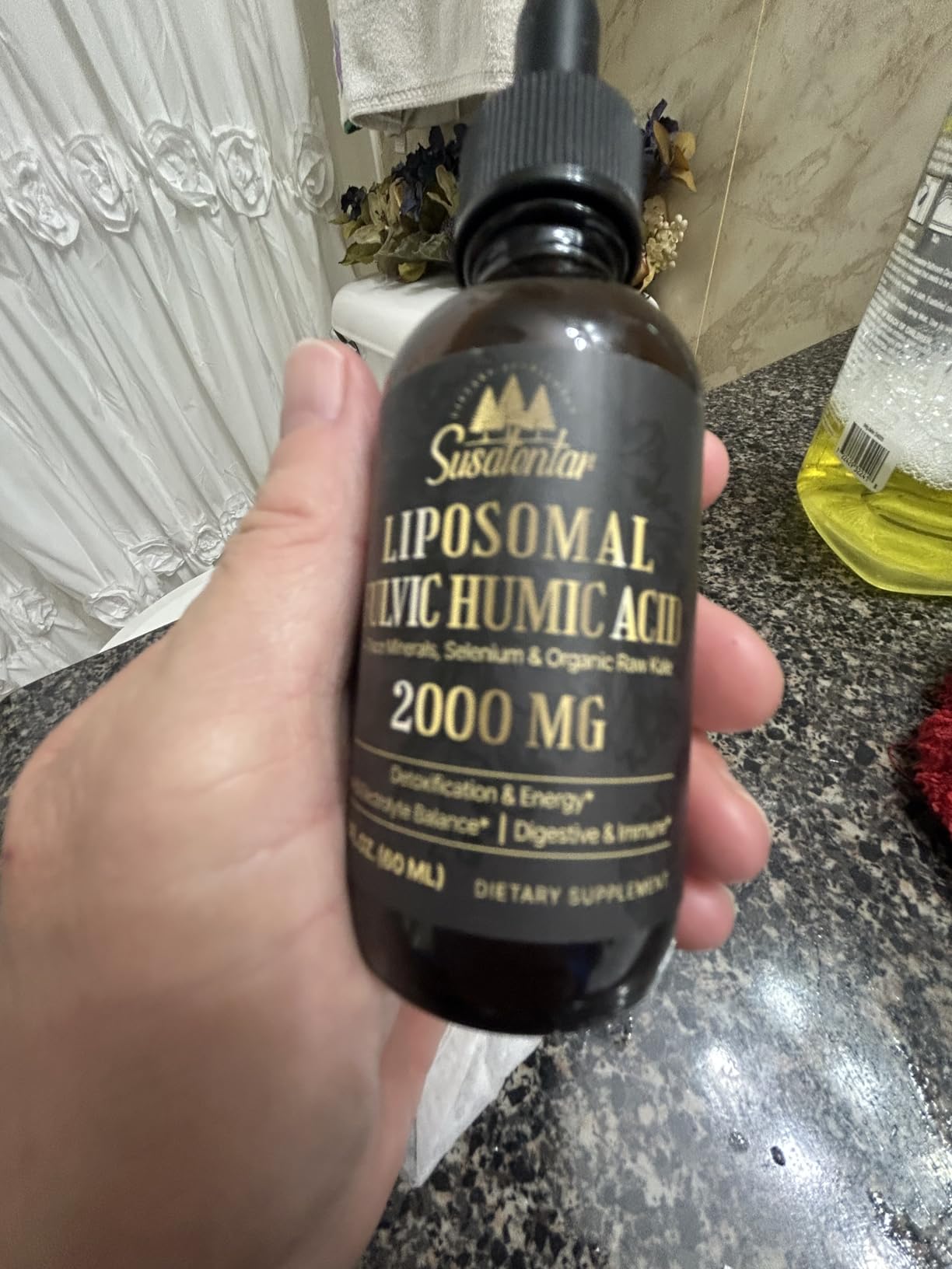 2000 MG Liposomal Fulvic Acid + Humic Acid + Trace Minerals Complex - More Potent Than Shilajit, Electrolytes Liquid Supplement with Organic Kale for Energy, Digestion, Immunity & pH Balance, 2 Oz customer photo 2