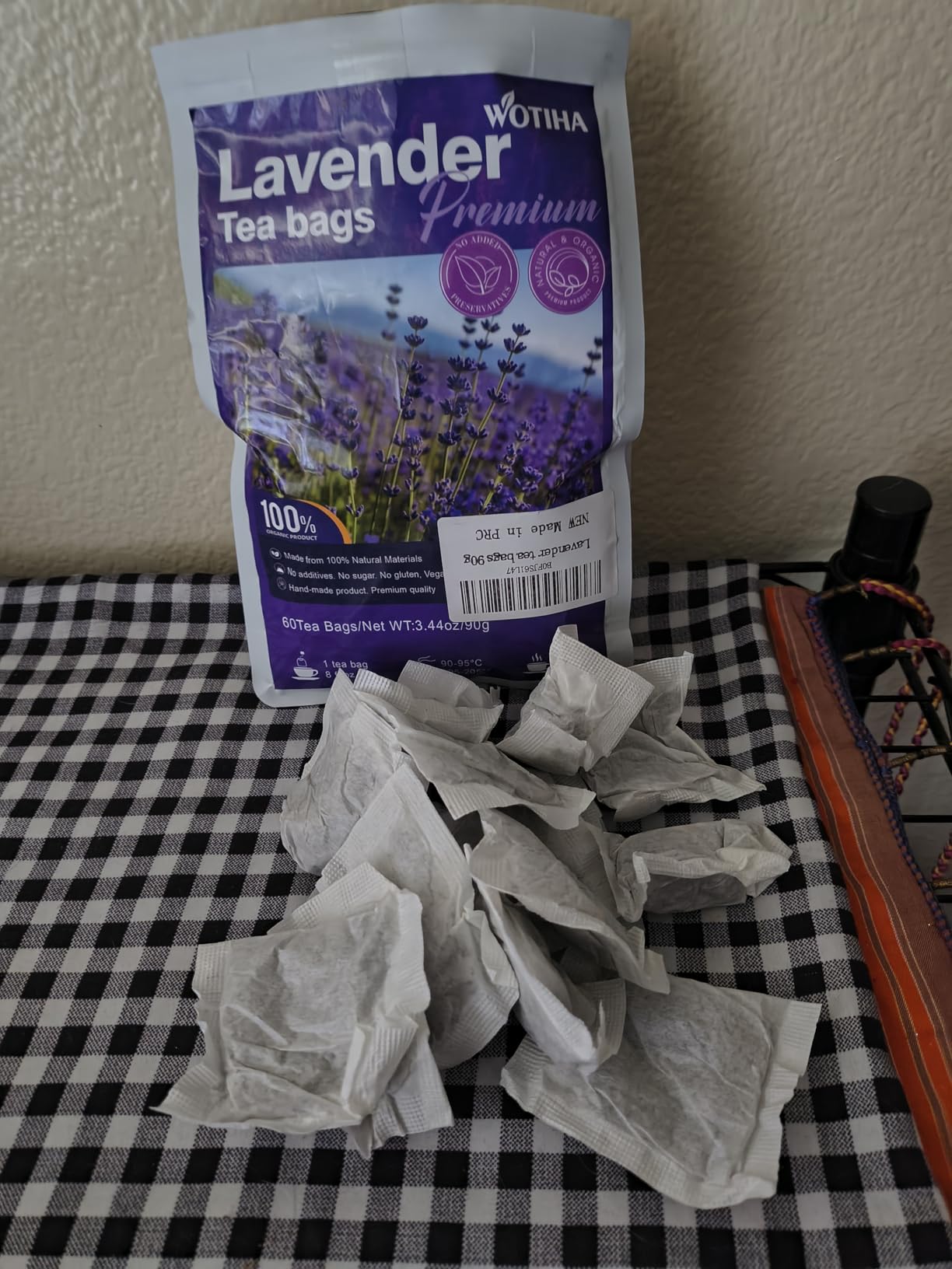 WOTIHA 60 Count Premium Lavender Flower Tea Bags - 100% Natural Herbal Tea, Targeted Stress Relief & Relaxation for Sleep, Caffeine-Free, Additive-Free, Non-GMO customer photo 1