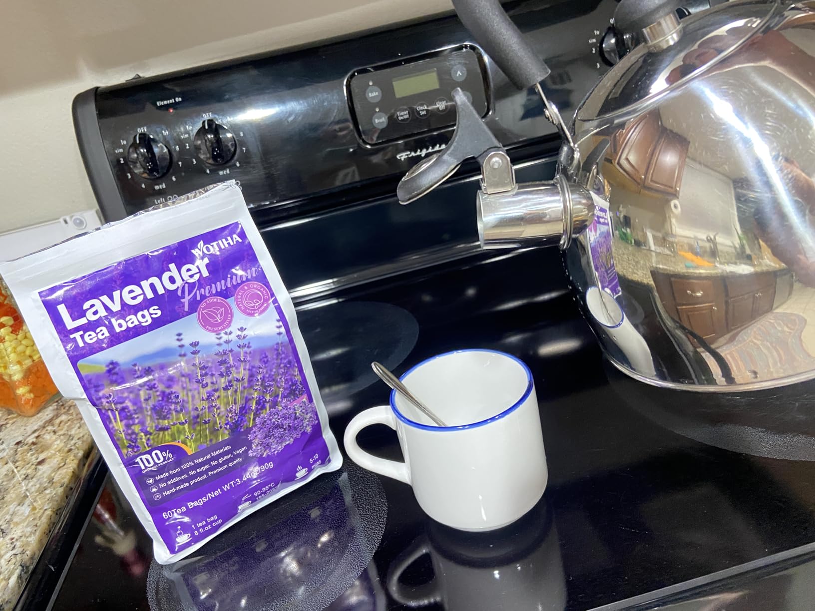 WOTIHA 60 Count Premium Lavender Flower Tea Bags - 100% Natural Herbal Tea, Targeted Stress Relief & Relaxation for Sleep, Caffeine-Free, Additive-Free, Non-GMO customer photo 2