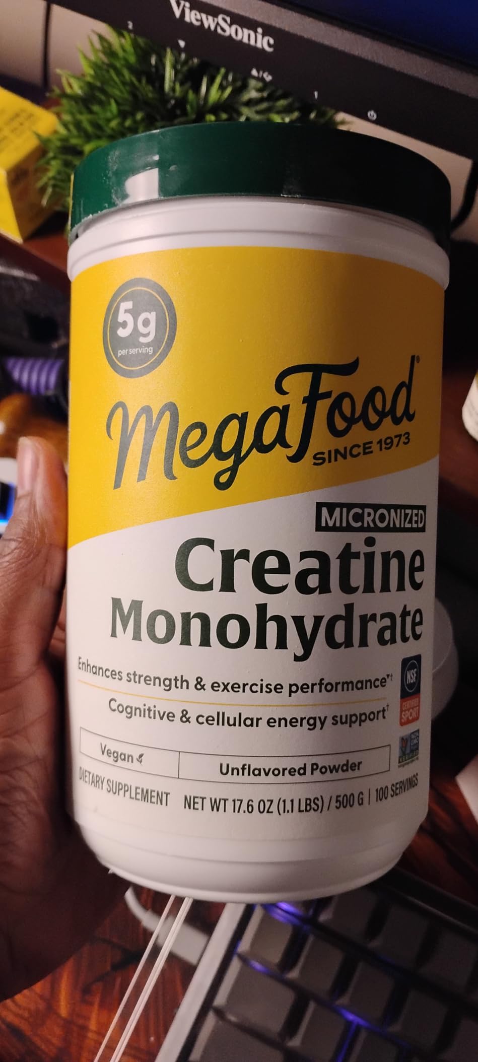 MegaFood Micronized Creatine Monohydrate Powder - Unflavored - NSF Certified for Sport - 500 Grams, 100 Servings customer photo 2