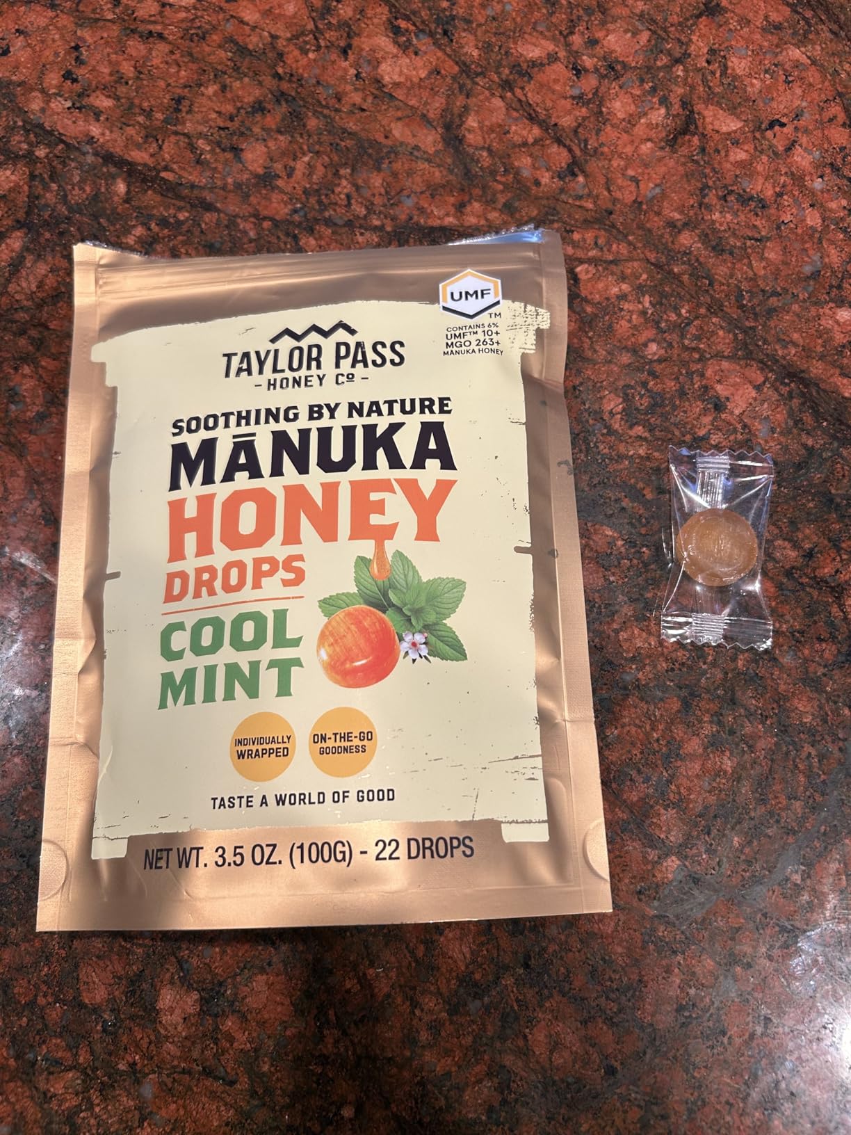 Taylor Pass Honey Co Mānuka Honey Drops UMF™ 10+| Zesty Lemon | Mānuka Honey Lozenges | Soothing Natural Manuka On-The-Go | 22 Individually Wrapped Drops | Made in New Zealand customer photo 2