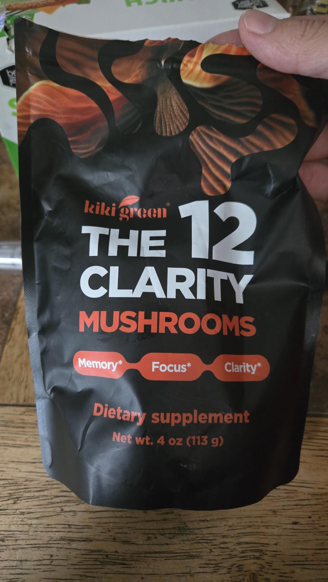 KIKI Green 12 Mushroom Powder 4 oz - Lion's Mane, Cordyceps, Chaga, Reishi, Shiitake, Maitake & More - Vegan, Fruiting Body Mushroom Supplement Powder for Focus, Energy, Immunity customer photo 1