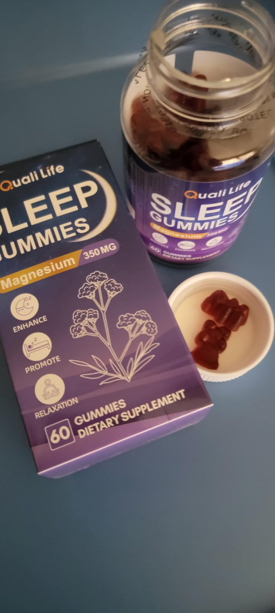 Melatonin Free Sleep Gummies for Adults with Magnesium, Valerian Root, 5-HTP & Herbal Blend - Natural Sleep Aid Supplements - Non-Habit Forming, Sugar Free, Strawberry Flavor, 60 Count customer photo 1