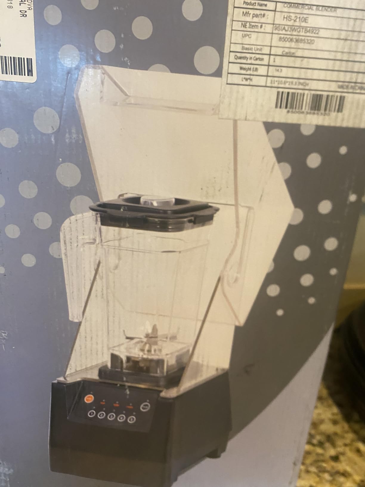 SYBO HS-210E Professional-Grade Commercial Blender With Quiet Shield, Heavy-Duty 2HP High-Speed, 48oz BPA-Free Jar, Easy Cleaning & Dishwasher-Safe, for Juice, Ice Shakes, Smoothies, Metallic customer photo 1