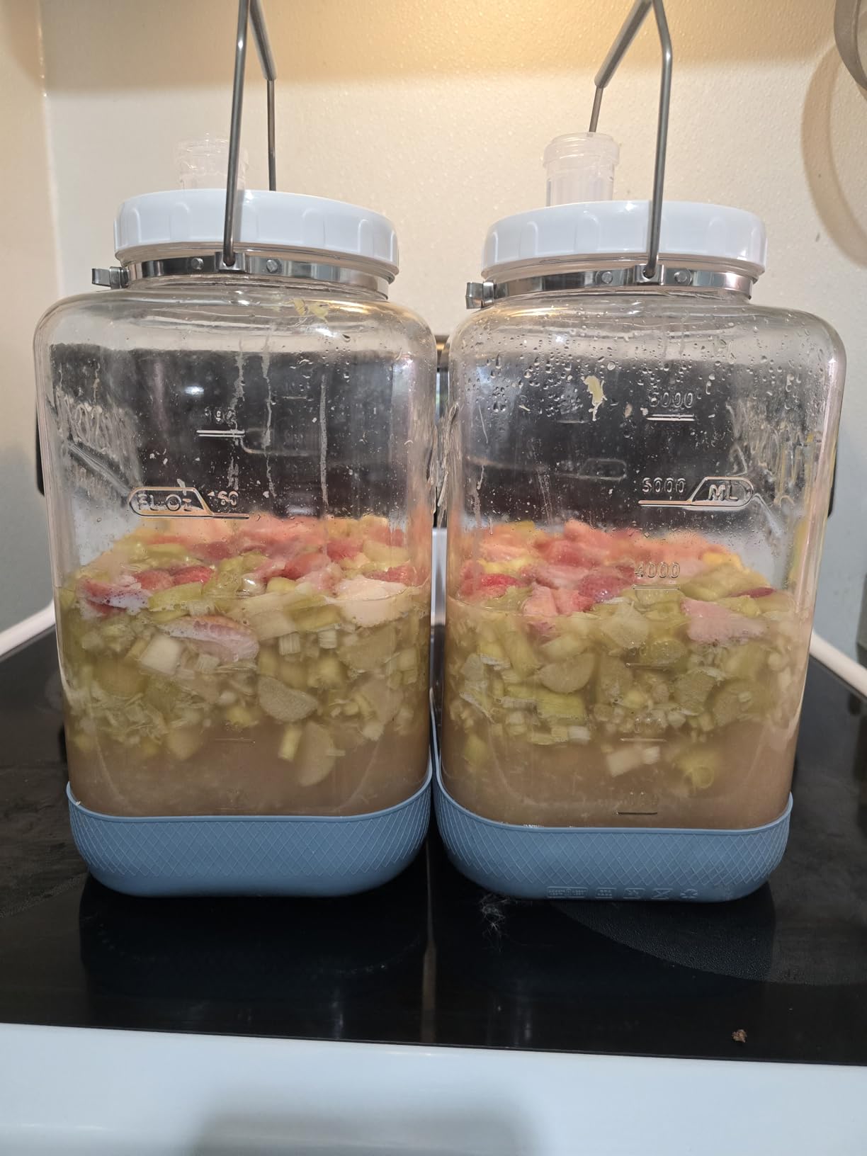 2 Pack Large Fermentation Jars with Airlock, 2 Gallon Glass Jar with Airtight Lid-Wide Mouth Mason Jar with Handle & Non-slip Base for Mead Making & Kombucha, Pickle Jar, Kimchi Containers customer photo 2