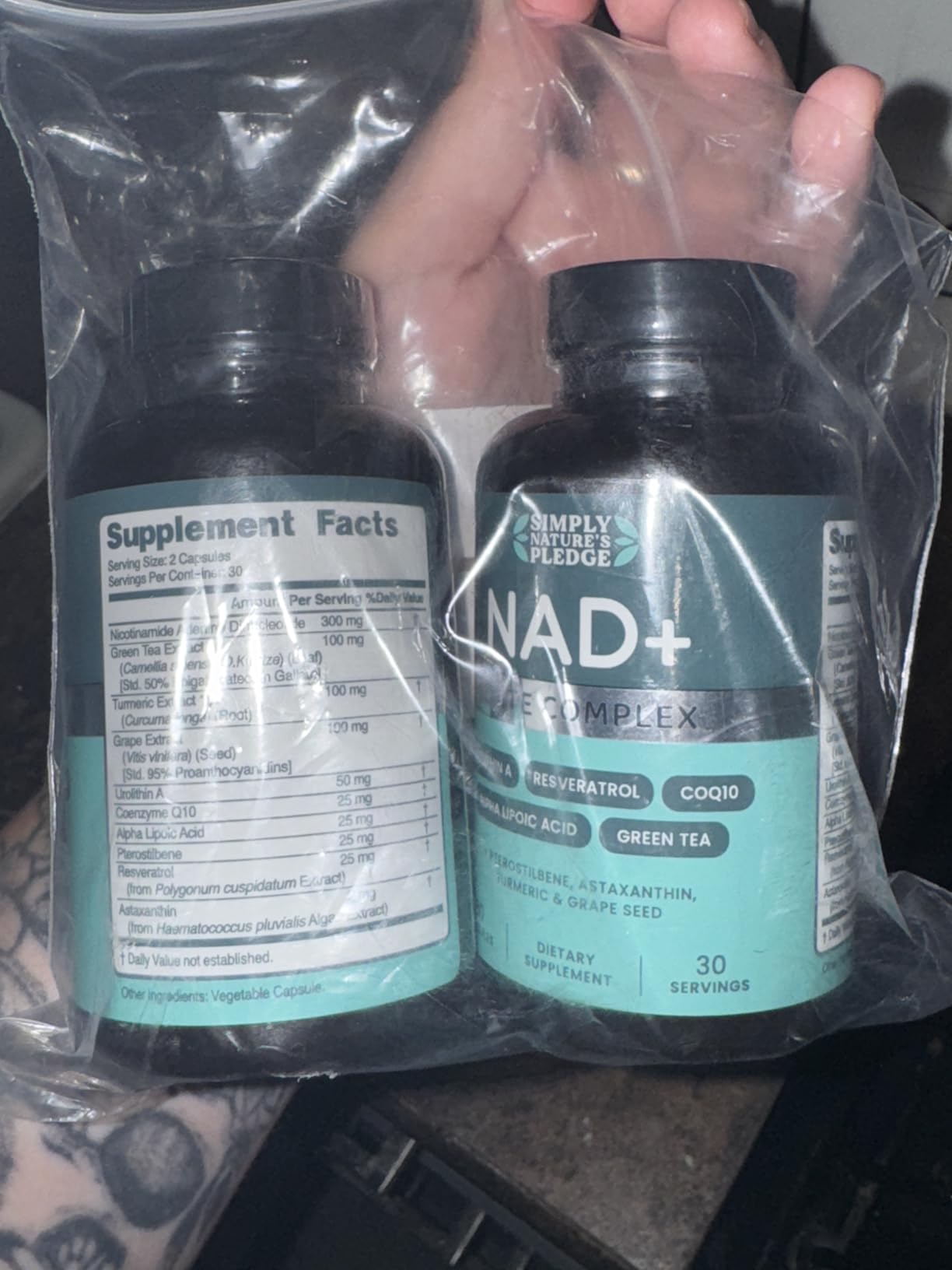 NAD+ Elite Complex - Direct NAD+ 300 mg with Urolithin A, Resveratrol, CoQ10 & Antioxidant Blend - Cellular Energy, Mitochondrial Support & Healthy Aging - Vegan, Non-GMO- 60 Capsules (Pack of 2) customer photo 2