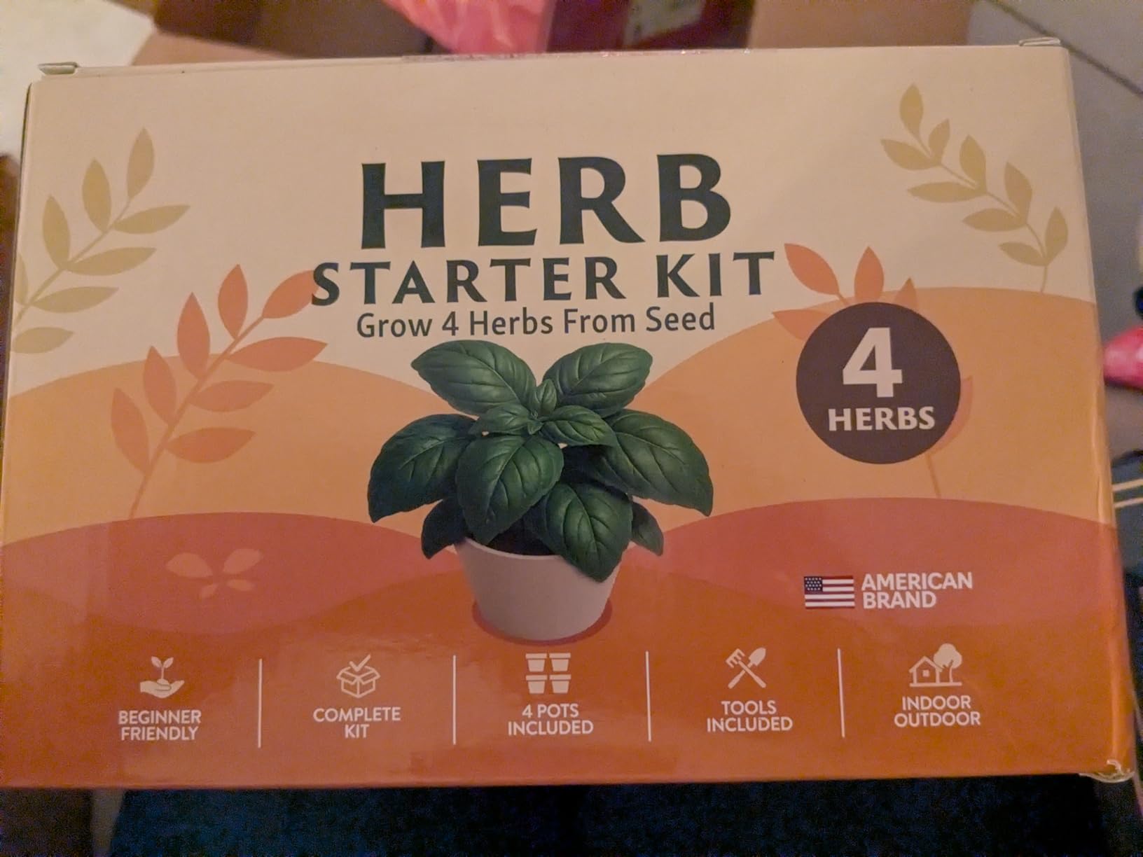 HOME GROWN Herb Garden Planter Indoor Kit - Grow 4 Heirloom Herb Seeds on Kitchen Window - Beginner DIY Craft & Hobby Gardening Gift for Plant Lovers customer photo 2