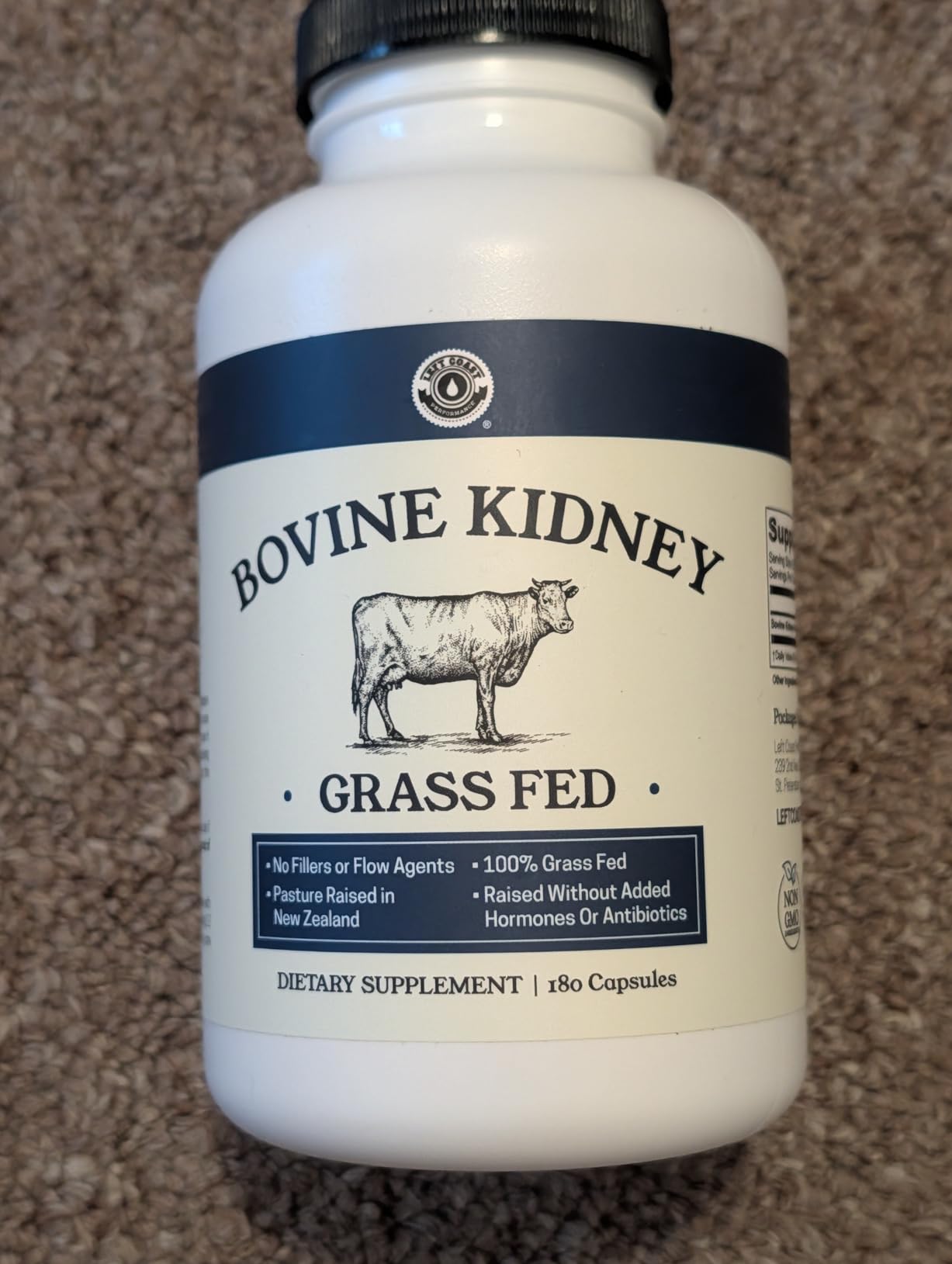 Left Coast Performance Grass Fed Beef Kidney Supplement - 100% Grass Fed, Freeze Dried, Non-GMO, New Zealand Pasture Raised Beef Organ Supplement - DAO Enzyme and Histamine Support - 180 Capsules customer photo 2