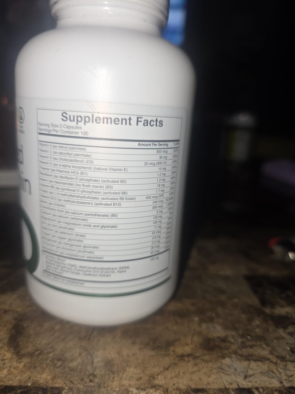 DEAL SUPPLEMENT Methylated Multivitamin for Men & Women, 240 Capsules | 100% DV Vitamins & Minerals | Activated B-Complex & Chelated Minerals, with CoQ10, TMG & ALA | Non-GMO, cGMP Manufactured customer photo 1