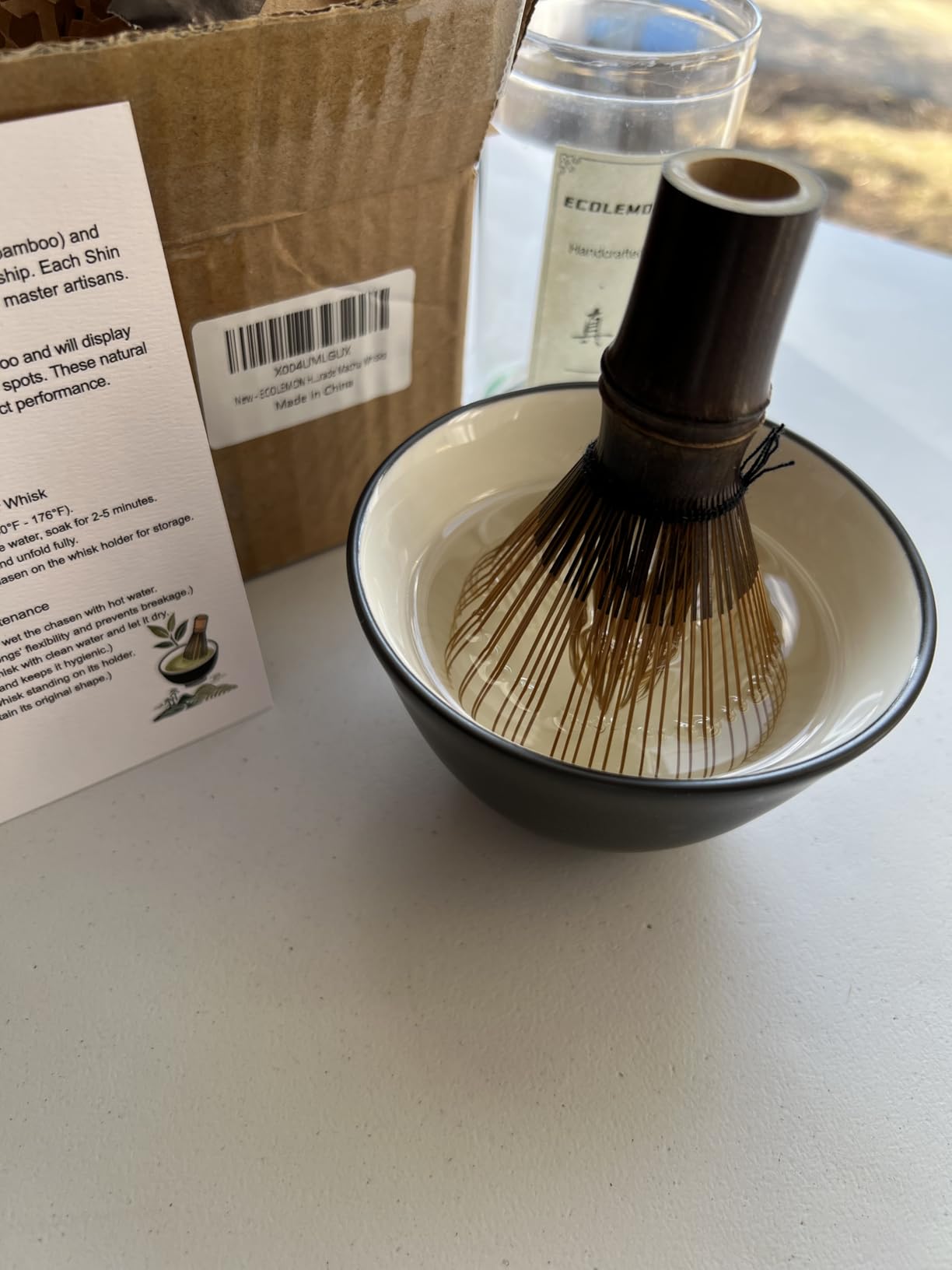 Handcrafted Kurotake Shin Chasen Matcha Whisk (1-Piece), Matcha Wisk for Ceremonial Grade Matcha Powder, Dark Bamboo Whisk, Artisan Made Ceremonial-Grade Macha Whisks customer photo 2