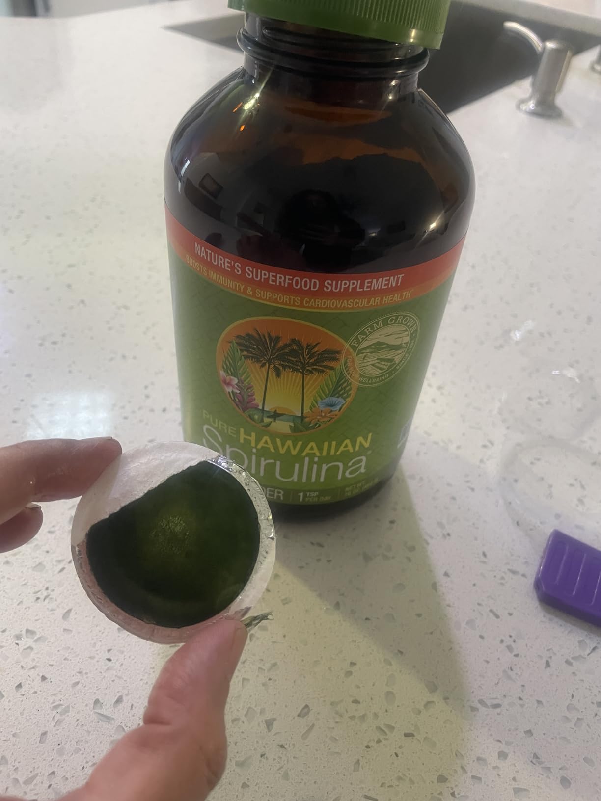 Nutrex Hawaii Pure Hawaiian Spirulina Powder - Vegan Superfood, Farm Grown, Non-GMO, Immune Support & Cellular Energy, 90 Day Supply, 9.53 Oz customer photo 1