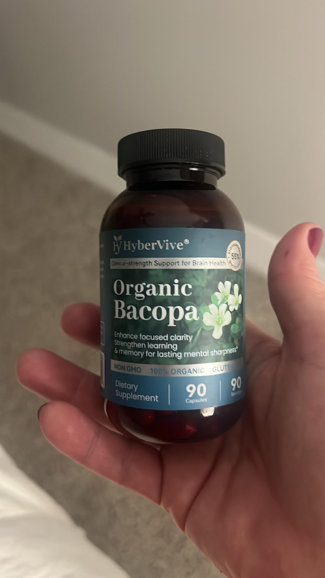Bacopa Monnieri Supplement 300MG, Organic Nootropic Bacopa Extract, >= 55% High Potency Bacosides, Brain & Memory Supplement for Focus and Cognitive Support, Made in USA, 90 Capsules customer photo 2″ class=”wp-image-customer”/></figure>


<h3><span class=