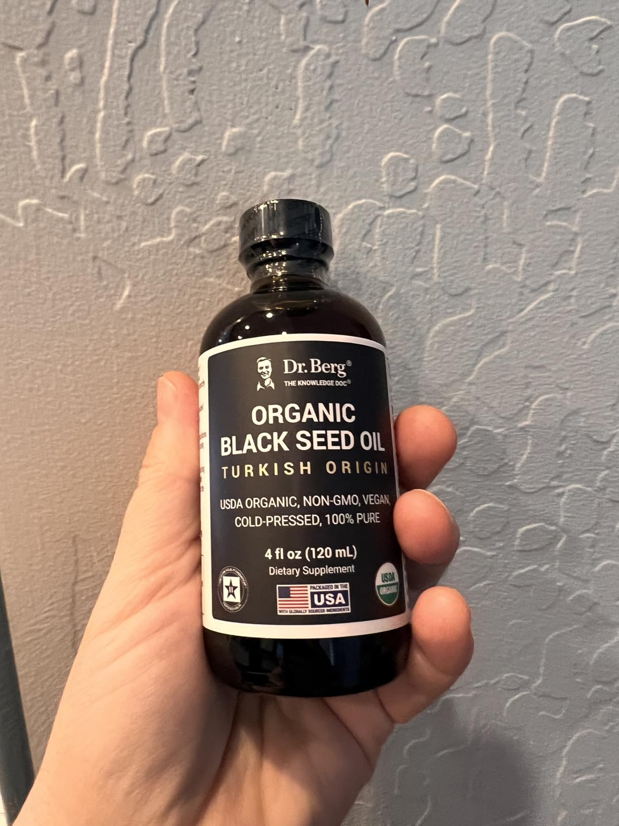 Dr. Berg Black Seed Oil Organic Cold Pressed - Pure Nigella Sativa Black Cumin Oil - USDA Organic, Halal, Vegan - for Hair, Skin, Immune Support - Unrefined Liquid - 4 oz Glass Bottle customer photo 2