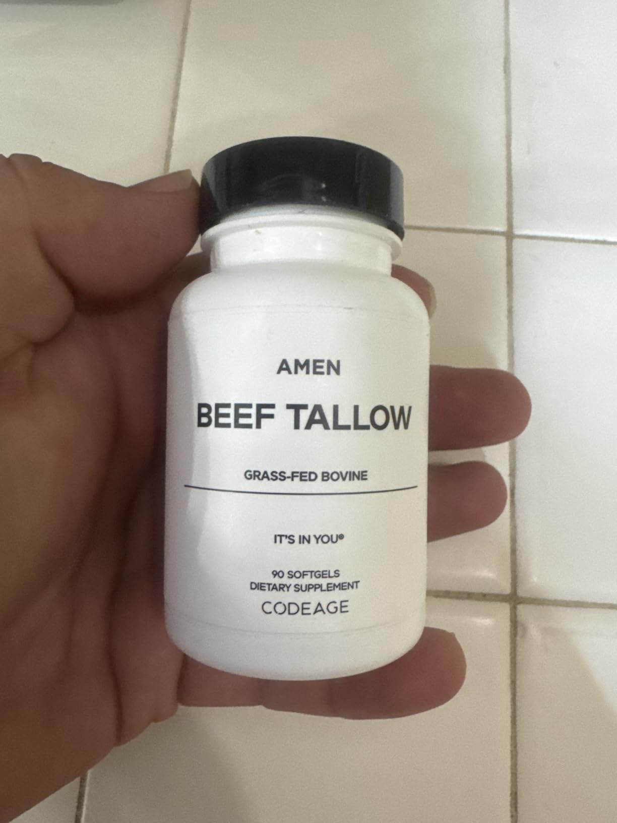 Amen Grass-Fed Beef Tallow Supplement - Whole Food Bovine Tallow with Naturally Occurring Fatty Acids, Non-GMO & Gluten Free, Paleo Friendly - 90 Softgel Capsules customer photo 2