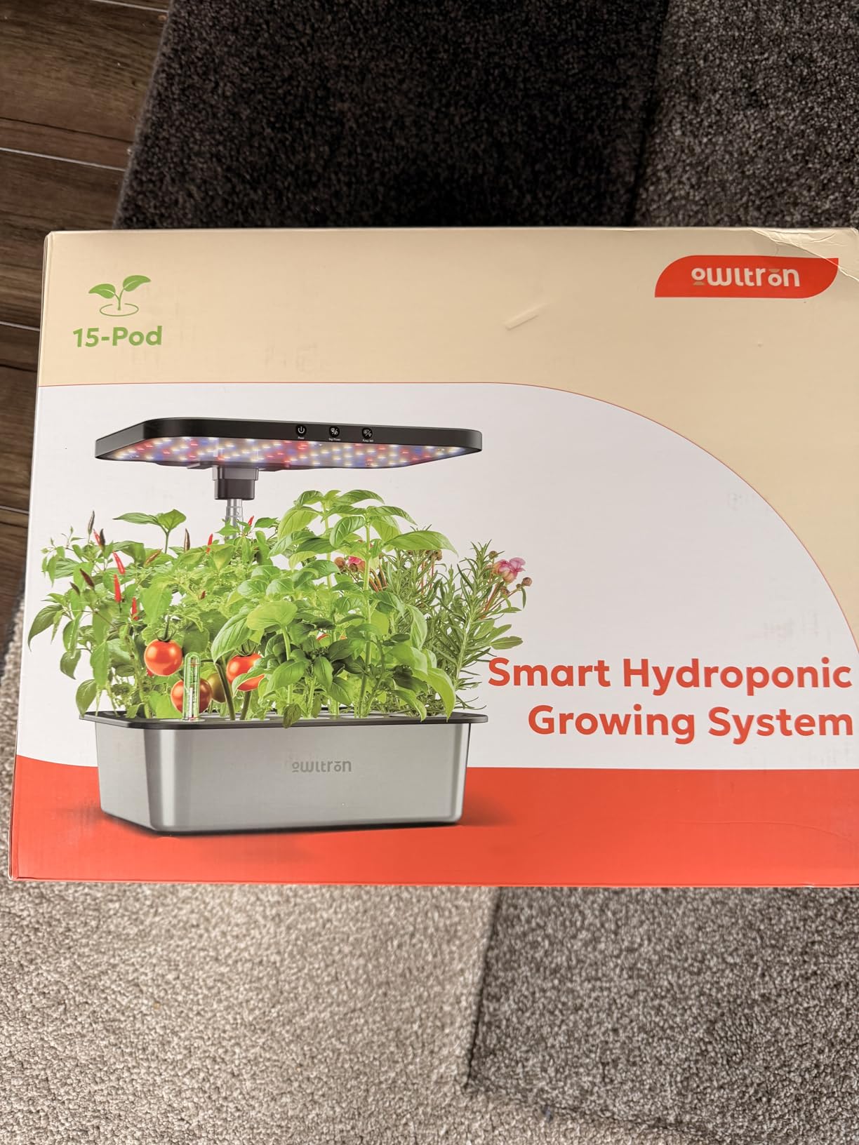 owltron Smart Hydroponics Growing System Kit, 15 Pods Indoor Herb Garden with 36W LED Grow Light & APP Control customer photo 1