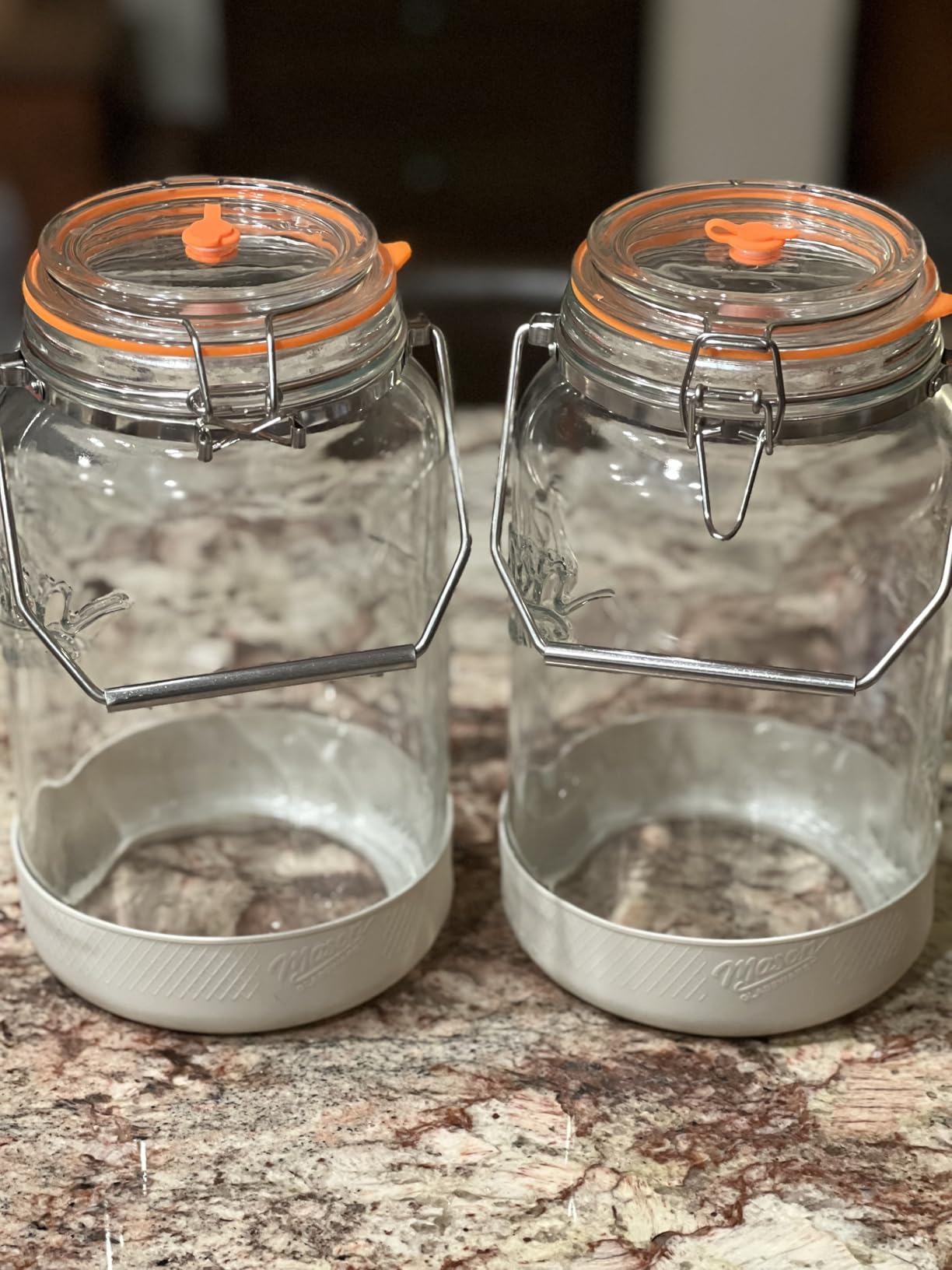 Upgrade 1 Gallon Fermentation Jars with Airlocks - Wide Mouth Glass Jars with Airtight Lid for Sauerkraut Mead Sourdough Starter Pickle, Fermenting Jar with Handle & Non-Slip Silicone Base, 2 Pack customer photo 2