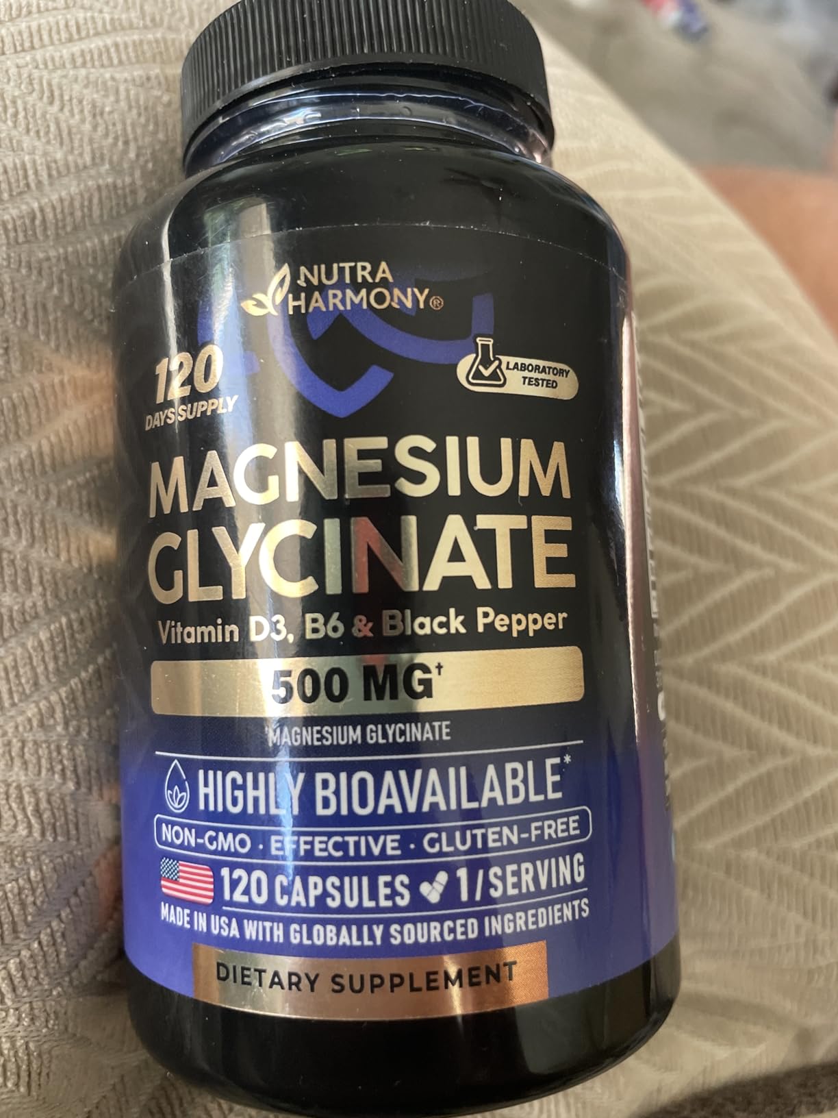 Magnesium Glycinate 500 mg - Chelated Supplement - High Absorption Form of Magnesium - Support for Sleep, Muscle & Heart Health - for Women & Men - Lab Tested & Non-GMO - 120 Capsules customer photo 2