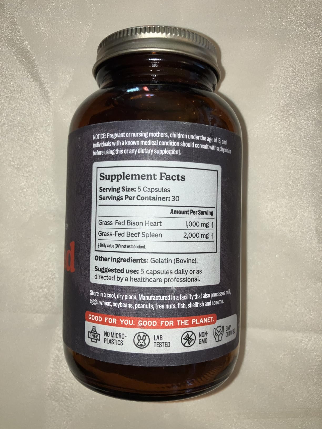 MK Supplements IRONCLAD | Beef Spleen & Bison Heart Capsules | ~58% DV Heme Iron + CoQ10 | No GI Distress | Freeze-Dried | 150 Capsules customer photo 2