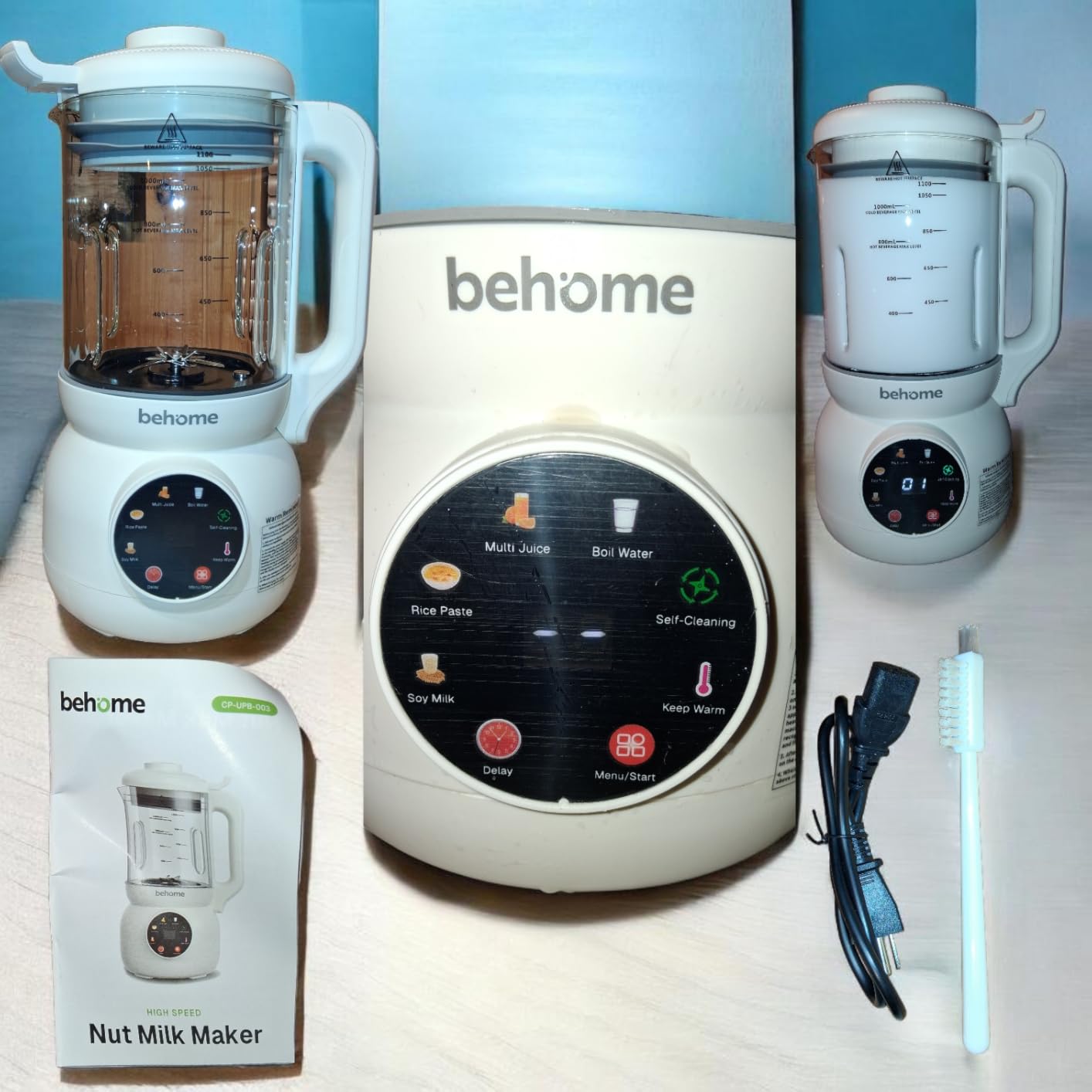 Behome 8 in 1 Nut Milk Maker Machine Blender - Glass Plant 32oz Milk Machine for Almond, Oat & Soy Milk, Self-Cleaning Vegan with No-Soak Beans, Delay Start & Keep Warm, Dairy-Free Beverage Maker customer photo 2