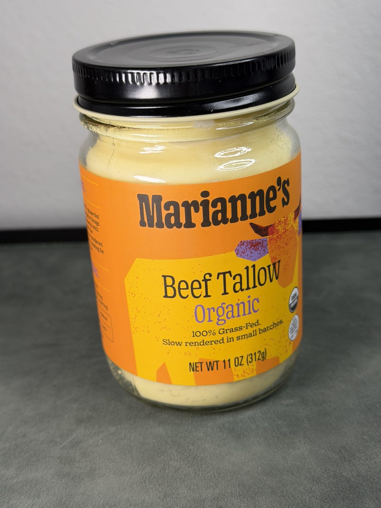 Marianne's Organic Beef Tallow: 100% Grass-Fed Cooking Fat for Roasting, Frying & High-Heat Cooking, Rich Savory Flavor, Pasture-Raised USA Cattle, USDA Organic customer photo 2