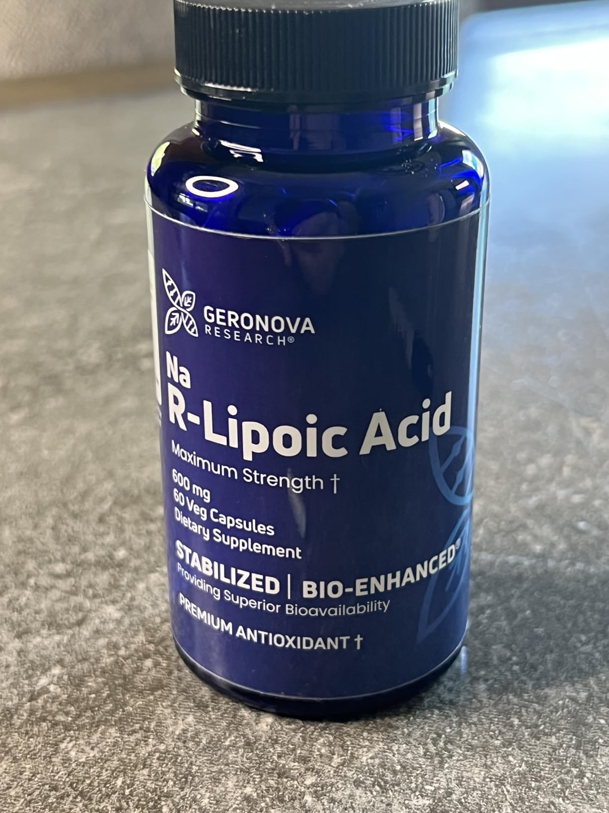 Geronova Research Bio-Enhanced R-Lipoic Acid, 600 mg Dose - 1 Month Supply - Stabilized R Alpha Lipoic Acid with Enhanced Absorption - 60 Capsules customer photo 1