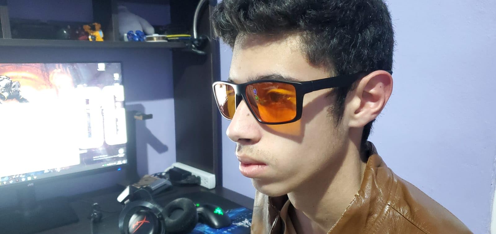 Okany Blue Light Blocking Glasses for Gaming & Sleep - Dual Lens Amber Day & Red Night Glasses, Block 99% Blue Light customer photo 1