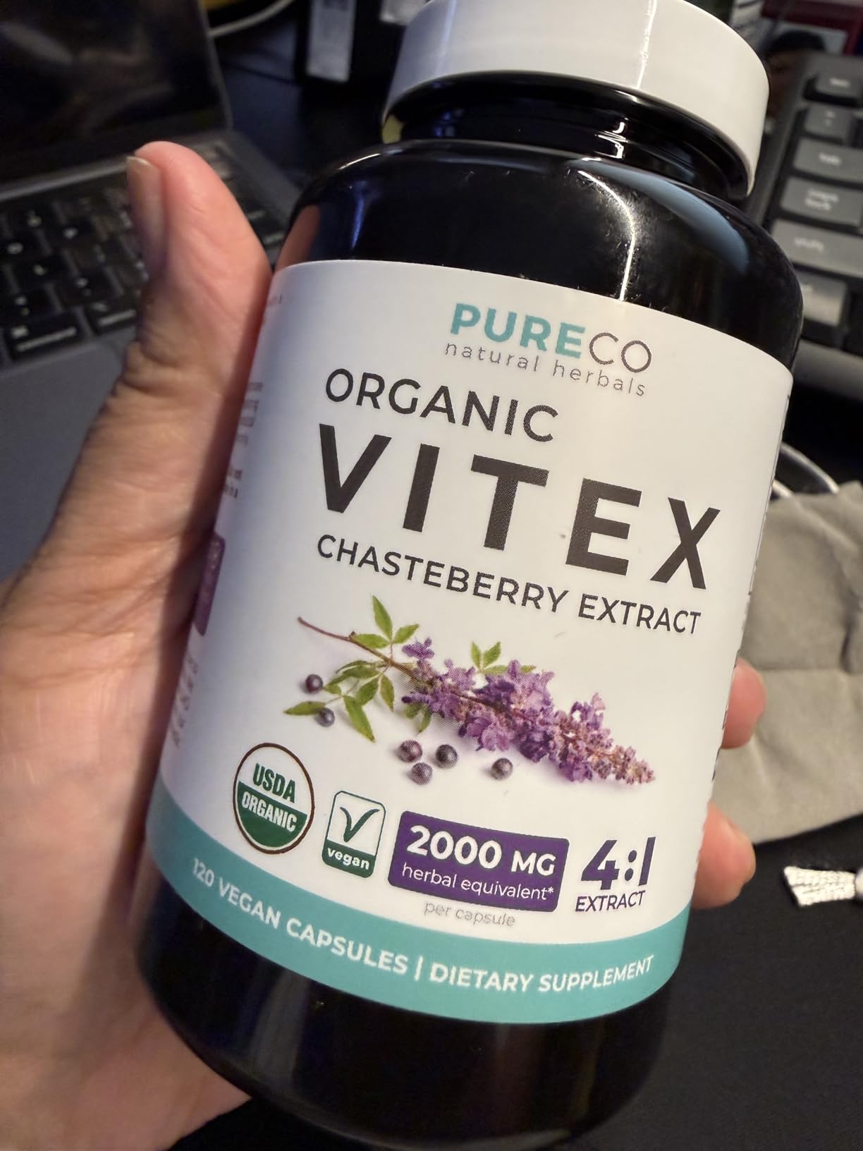 Organic Vitex Chasteberry Supplement for Women - High Strength Chaste Tree Berry Extract Supports Hormone Balance for Women from PMS to Menopause - Filler Free Vegan & Non-GMO (2 Month Supply) customer photo 1