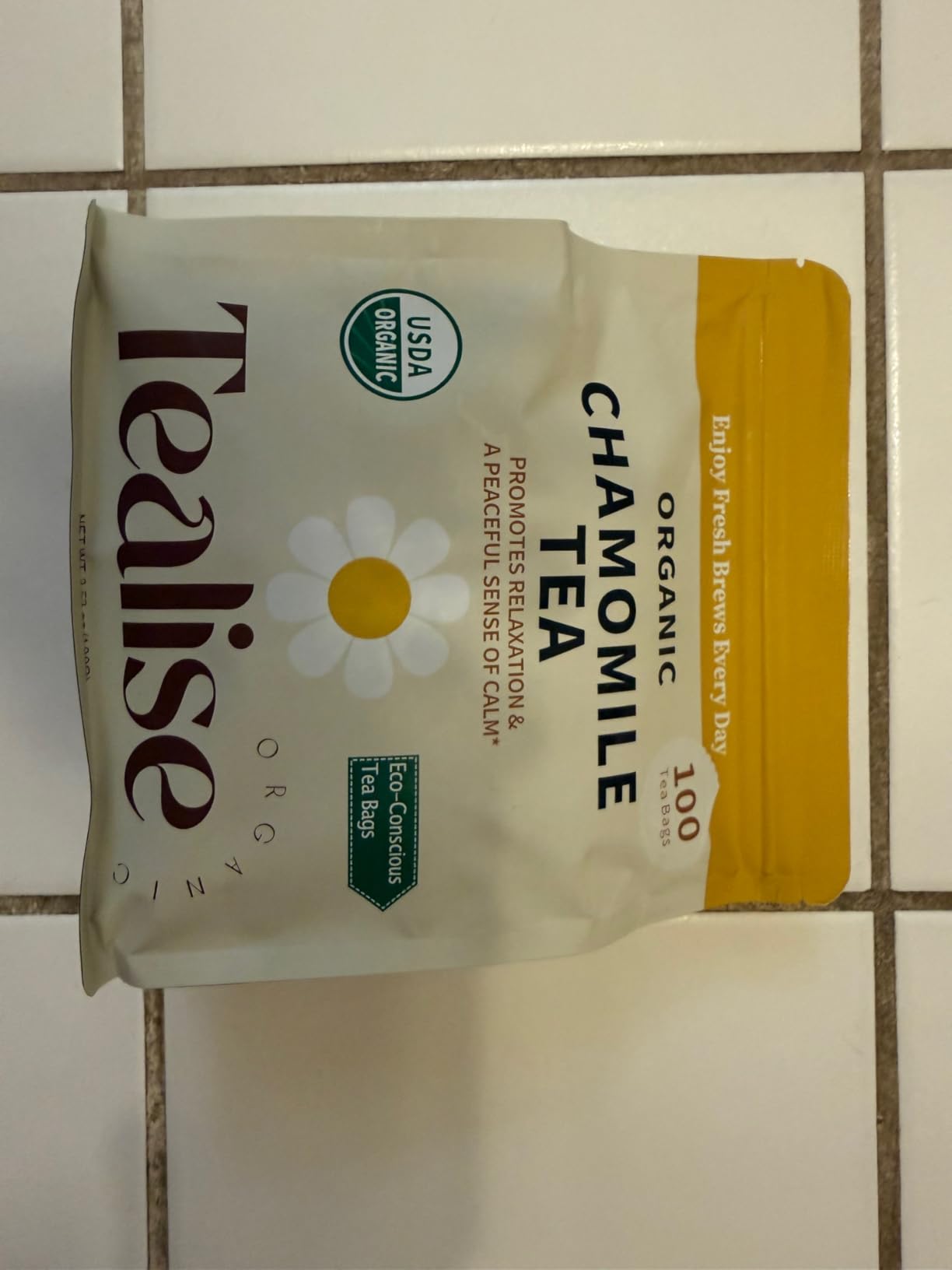 Organic Chamomile Tea Bags - Chamomile Herbal Tea - Caffeine Free Relaxation & Calm Tea - 100 Plant-Based Tea Bags - USDA Organic - Tealise customer photo 2