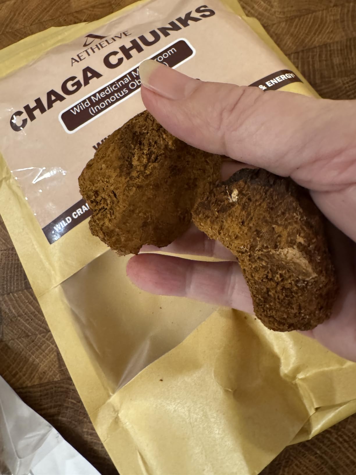 Chaga Mushroom Chunks - 8 Ounce, 100% Wild Harvested with Black Top Crust, Premium Raw Chaga Tea Chunks - Antioxidants, Focus, Healthy Drinks customer photo 2