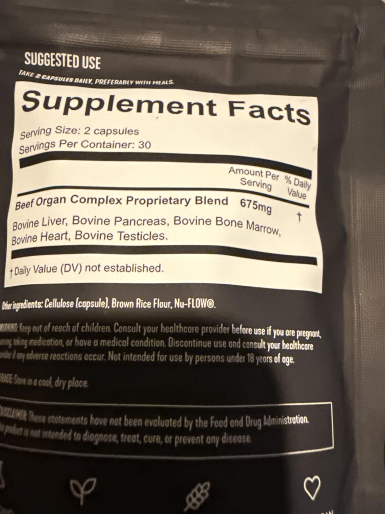 FORGEBODY Beef Organ Capsules 100% Grass Fed Beef Organ Complex Supplement with Blend of Liver, Heart, Bone Marrow, Pancreas & Testicles - Supports Body Health & Brain Function [1 Month Supply] customer photo 1